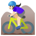 🚵🏻‍♀️ woman mountain biking: light skin tone display on Google